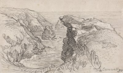 A Page from a Cornish Sketchbook: Cornwall 30 by Samuel Palmer